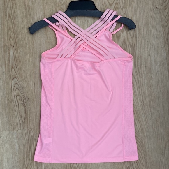 Y2K Sporty Chic Active Strappy Tank Top Soft Pink Athleisure Fit UK 10 - Picture 7 of 10